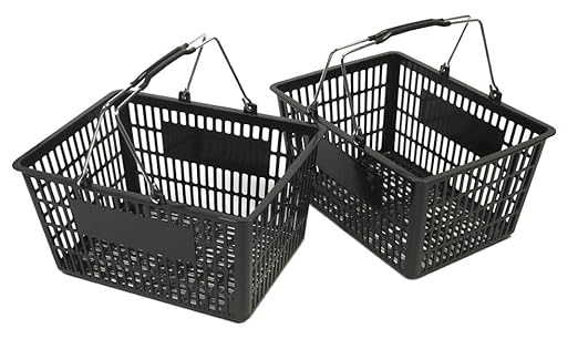 Black Shopping Baskets (Set of 2)