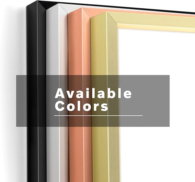 Frametory, 16x20 Metal Picture Frame with Mat for 11x14 Picture & Real Glass, Aluminum Photo Frame Collection (Black, 2 Pack)