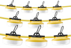 LED Construction String Lights 100FT, 3 Prong, 10000 LM, 5000K LED String Work Lights, 100W Temporary Lighting for Job Site Outdoor Indoor, IP65 Waterproof Temporary Construction Lights, ETL Listed