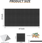 Large Felt Bulletin Board 23x47 Inch, 8pcs Peel and Stick Felt Wall Tiles Modern Push Pin Board for Wall Organization