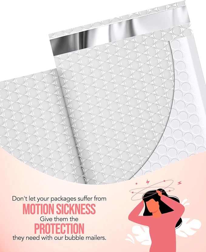 GSSUSA White Bubble Mailers 6X10 Inches 500 Pack, Padded Poly Bubble Mailer, Small Padded Envelopes Strong Adhesion Bubble Envelopes,Self-Seal Mailing Envelopes for Small Business,Package Supplies