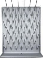 Lab Drying Rack 52 Pegs Laboratory Cabinets Glass Drying Racks Wall-Mount Grey Cleaning Frame for School Laboratory Utensils Hidden Installation