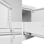 SISESOL Storage Cabinet Metal Display Cabinet with Glass Doors, 71in H x 31.5in W x 15.7in D, White, Kitchen Pantry Cabinet for Home Office, Bathroom, Bedroom, Living Room