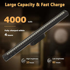 Rechargeable Magnetic LED Light Bar with Remote, Under Cabinet Lighting Wireless, Battery Powered Operated Wall Strip Lights, Dimmable Desk Lamp for Mirror Closet Picture Kitchen – Black