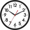 AKCISOT 18 Inch Wall Clock Large Silent Non-Ticking Wall Clocks Battery Operated - Analog Classic Clock Decorative for Living Room, Office, Home, School(Black)