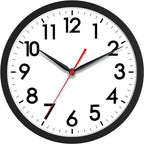 AKCISOT 18 Inch Wall Clock Large Silent Non-Ticking Wall Clocks Battery Operated - Analog Classic Clock Decorative for Living Room, Office, Home, School(Black)