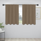 Easy-Going Rod Pocket Blackout Curtains for Bedroom, Room Darkening Window Curtains for Living Room, Thermal Insulated Noise Reduction Solid Window Drapes, 2 Panels(42x36 in, Camel)