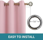 BGment Pink Room Divider Curtain 96 Inch Long - Wide Room Darkening Sliding Door Curtain for Nursery Privacy Themral Insulated Grommet Room Separator Drape, 1 Panel, 100 X 96