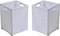 42L Collapsible Plastic Laundry Baskets,Foldable Laundry Hamper,Pack of 2 (White)