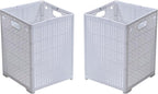 42L Collapsible Plastic Laundry Baskets,Foldable Laundry Hamper,Pack of 2 (White)