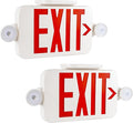 Gruenlich LED Exit Sign Combo with Emergency Lights, Adjustable Heads and Double Sided, Battery Backup, UL 924 Qualified, AC 120-277V, Commercial Emergency Exit Light for Business- 2 Pack