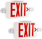 Gruenlich LED Exit Sign Combo with Emergency Lights, Adjustable Heads and Double Sided, Battery Backup, UL 924 Qualified, AC 120-277V, Commercial Emergency Exit Light for Business- 2 Pack