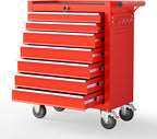 7 Drawers Rolling Tool Chest with Wheels, Portable Rolling Tool Boxes with Wheels, Tool Box Storage Cabinet with Locking System for Workshop(Red, 7 Drawers)