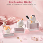 Acrylic Base Stand 3 Pack 3 X 3 Inch Acrylic Blocks for Display Trophy Base Clear Square Cube Riser Display Cylinder Pedestal Stands for Collectibles Jewelry Props Food Display 3 Size