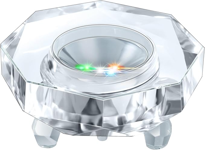 IFOLAINA Crystal LED Light Base Multicolor Changing Pedestal Color Show Stand Lighted Display Plate AC Power for 3D Glass Art Octagon Light Base