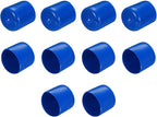 uxcell 10pcs Rubber End Caps 32mm ID Vinyl Round End Cap Cover Screw Thread Protectors Blue