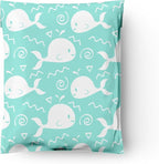 12x15 (50) Blue Whales Designer Poly Mailers Waterproof Self Sealing Tear Resistant Polymailers Shipping Envelopes Premium Printed Bags For Small Businesses