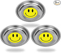 Magnetic Parts Tray 3 Pack, 6" Round Magnetic Parts Bowl, Stainless Steel,for Screw Socket Pin Tools Nuts Bolts Ferruginous Metal Accessories