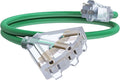 6Ft 12/3 Outdoor Extension Cord with 3-Outlets, Heavy Duty 12 Gauge 3 Prong Extension Cord Waterproof with Lighted end, 15A 12AWG 1875W SJTW, ETL Listed - Great for Garage, Garden and Home, Green