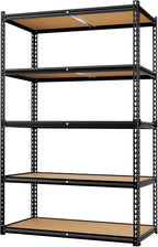 LEVELEVE 5-Tier Heavy Duty Storage Shelving Unit, 2020 lbs Capacity, Adjustable Metal Utility Shelf, 48" L x 18" W x 73" H for Garage, Kitchen, Pantry, Basement, Bathroom, Laundry
