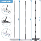 Mops for Floor Cleaning with 57" Long Handle, Scrub Brush, Wall Cleaner Mop with 84'' Long Handle, 2 Reusable Pads, Wet and Dust Mopping for Hardwood, Laminate, Tile Floor, Wall, Ceiling, 19Pcs Gray