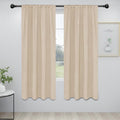Easy-Going Rod Pocket Blackout Curtains for Bedroom, Room Darkening Window Curtains for Living Room, Thermal Insulated Noise Reduction Solid Window Drapes, 2 Panels(34x72 in, Beige)