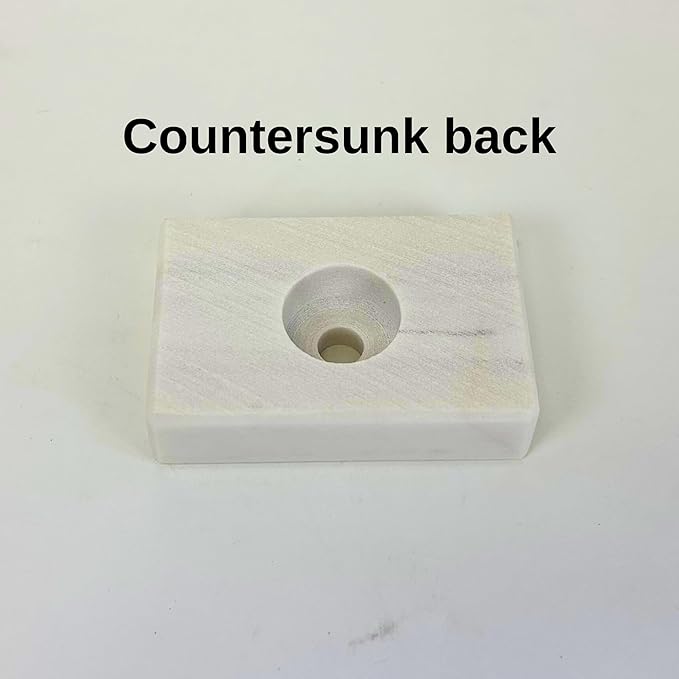 Genuine Marble Trophy Base – Polished Beveled Display Stand with Center Hole, 3/4" Thick, Multiple Sizes for Awards, Crafts & 3D Prints (White Marble, 2x3 inch)