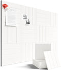 Felt Bulletin Board Tiles Large 48" x 36" Cork Board Alternative-12 Pack with 70 Adhesive Tabs, Thick Slat Wall Panels for Office Decor, Push Pin Board Wall Organizer Alternative-Milky White
