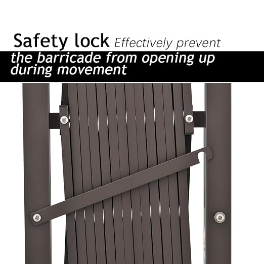 GYMTIME Expandable Barricade Gate, Portable Metal Safety Barrier with Casters, Mobile Folding Security Gates, Adjustable Traffic Fence for Home, Warehouse, 63 L×34 H inches