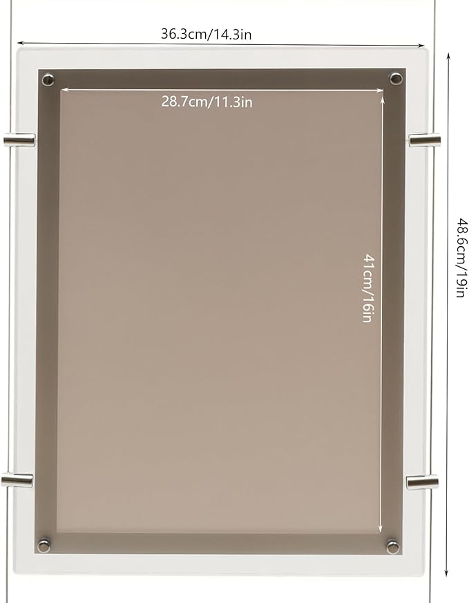 3PCS A3 Portrait Real Estate Window Advertising Display Hanging Light Box Frame Acrylic Frame Sign Holder