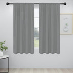 Easy-Going Rod Pocket Blackout Curtains for Bedroom, Room Darkening Window Curtains for Living Room, Thermal Insulated Noise Reduction Solid Window Drapes, 2 Panels(34x63 in, Light Gray)