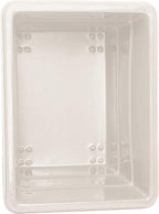 Global Industrial 12 Bushel Plastic Bulk Box Truck, Steel Chassis Base, 1000 lbs. Capacity, 4" Non-Maring Rubber Casters, White, 38-2/5"L x 28-9/10"W x 33" H