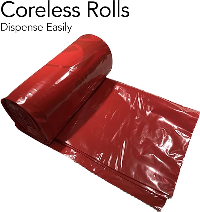 RESILIA Biohazard Bags - Hazardous Waste Disposal, Meets DOT ASTM Standards for Hospital Use, OSHA Approved, Red, 25 Gallon, 30" W x 36" L, 1.35 Mil, 0.00135 Inch, 100 Bags, Made in the USA