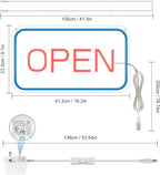 inShareplus 16"x 9" Super Bright Open Sign,12V LED Neon Open Signs for Business for Window, with ON/OFF Switch, Electric Light up Signs for Stores, Restaurants Retail Shops (Blue-Red-Horizontal)