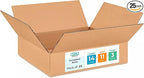 Medium Moving & Shipping Boxes 14"L x 11"W x 3"H (25-Pack) - Extra Strength 200 lb vs Regular - Corrugated Packaging Boxes, Made in USA - Medium Box - Cardboard Packing Box by IDL Packaging