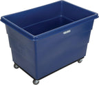 Global Industrial 20 Bushel Plastic Bulk Box Truck, Steel Chassis Base, 1200 lbs. Capacity, 4" Non-Maring Rubber Casters, Blue, 50-2/5"L x 34-3/5"W x 35-3/5"H