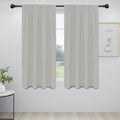 Easy-Going Rod Pocket Blackout Curtains for Bedroom, Room Darkening Window Curtains for Living Room, Thermal Insulated Noise Reduction Solid Window Drapes, 2 Panels(34x63 in, Greyish White)