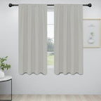 Easy-Going Rod Pocket Blackout Curtains for Bedroom, Room Darkening Window Curtains for Living Room, Thermal Insulated Noise Reduction Solid Window Drapes, 2 Panels(34x63 in, Greyish White)