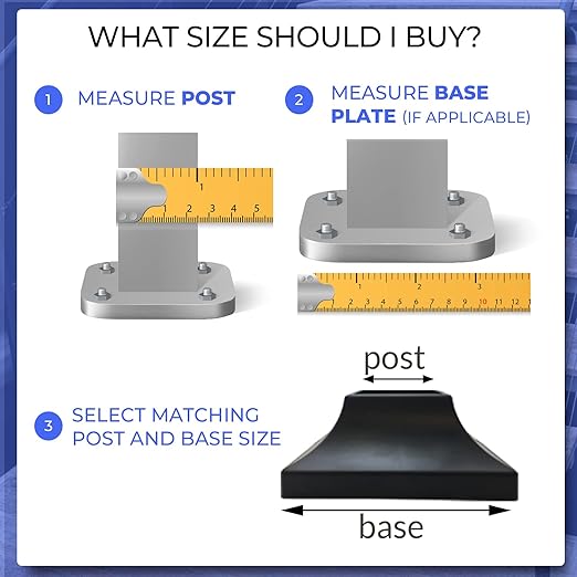 Deck Post Cover Durable, Snap-Together Shoe Base Instantly Transforms Hand & Stair Rail Feet Porch, Stair & Deck Base Bracket Covers UV-Resistant ABS Plastic (Black)