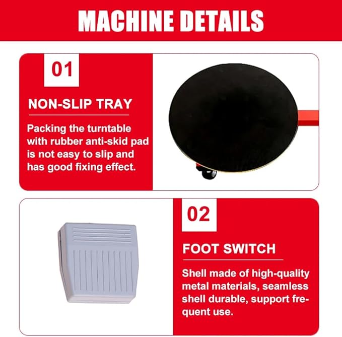 Electric Stretch Film Wrapping Bench, Semi-auto Table Stretch Film Dispenser Wrapping Machine for Film Width Within 27.5" (70cm)