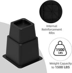 3, 5 or 8 inch Bed Risers Heavy Duty, Adjustable Furniture Risers for Bed, Sofa, Table, Chair, Support up to 1500 Lbs (Set of 9, Black)