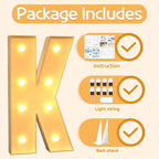 Marquee Letters 3 Feet Tall Large Light Up Letters K Happy Birthday Decorations Marry Me Engagement Party Decor Yellow Light Birthday Decorations Balloon Arch Kit Foam Sign K