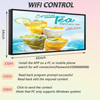 P5 Outdoor LED Sign 65"×34" – Full Color Scrolling Display Board with WiFi/USB Control, 320×160 High Resolution, IP65 Waterproof for Storefront Advertising