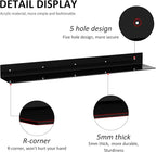 36 Inches Acrylic Long Wall Shelf Set of 2, Black Wall Mounted Acrylic Bathroom Storage Shelves Display Organizer, Floating Shelf for Bottle Oragnizer, Spice, Wine, Toys, Controller, Cup