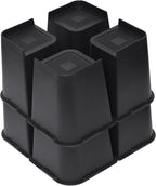 Bed Risers 2 inch, 3 inch, 4 inch, 6 inch or 8 inch Heavy Duty Furniture Risers, Up to 6000 Lbs L Shaped Design Bed Lifts Blocks for Couch Desk Sofa Table (Black, 8 Inch 8 Pack)