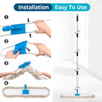 36” Commercial Dust Mop for Floor Cleaning, Industrial Dry Mop with Heavy Duty Long Handle, Large Cotton Reusable mop Head, for Cleaning Office Garage Hardwood Warehouse Factory Mall