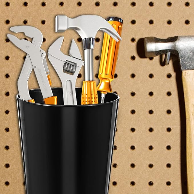 4 Sets Pegboard Hooks with Steel Cups Organizer Kit for Craft Garage Kitchen Wall Storage Space-Saving Hanging Accessories with Strong Load Capacity and Easy Installation