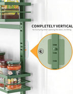 Moforoco Sage Green 9-Tier Over The Door Pantry Organizer, Pantry Organization and Storage, Black Hanging Basket Wall Spice Rack Seasoning Shelves