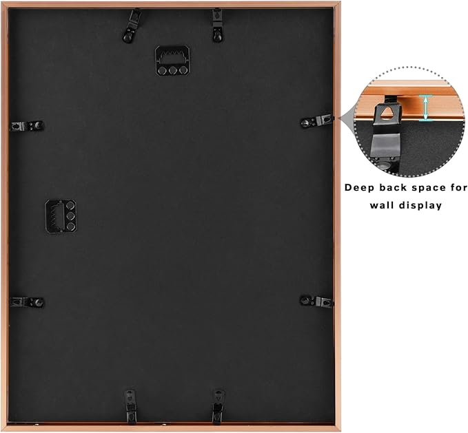 Frametory, 11x14 Metal Picture Frame with Mat for 8x10 Picture & Real Glass, Aluminum Photo Frame Collection (Rose Gold, 2 Pack)