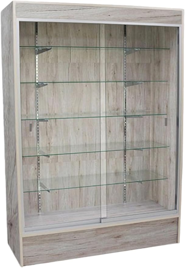 Only Hangers Barnwood Series Display Showcases and Retail Store Checkout Counters (Barnwood Wall Case with Lights, 4 Feet)